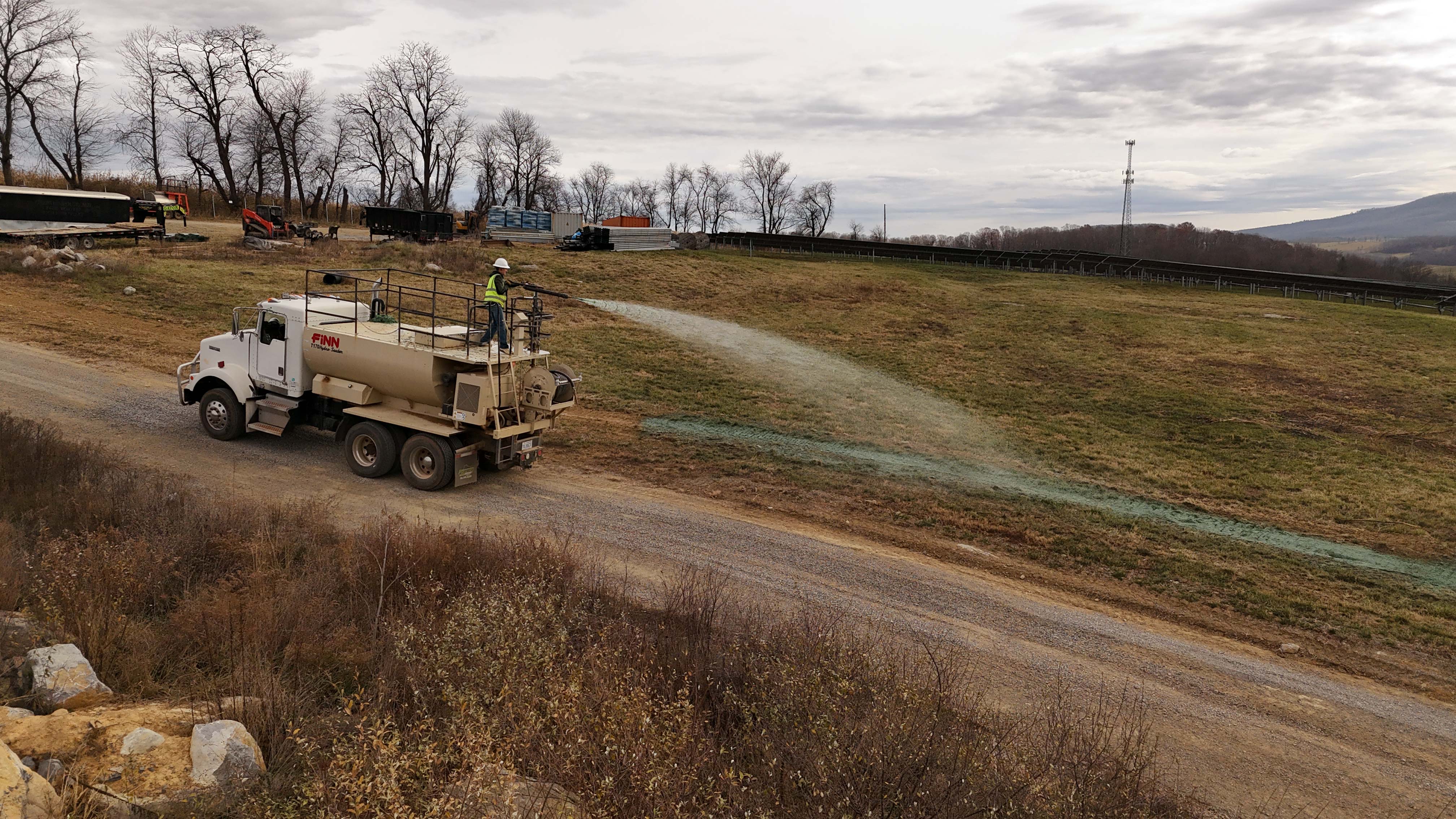 Large-scale grading project on highway corridor